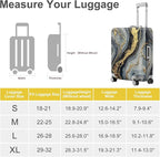 ANNA QUEEN Luxury Marble Gold Luggage Cover, Elegant Black & Grey Suitcase - Image 5