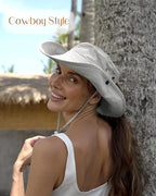 FURTALK Sun Hats for Women Ponytail UPF 50+ Beach Summer Hat Wide Brim Packable - Image 4