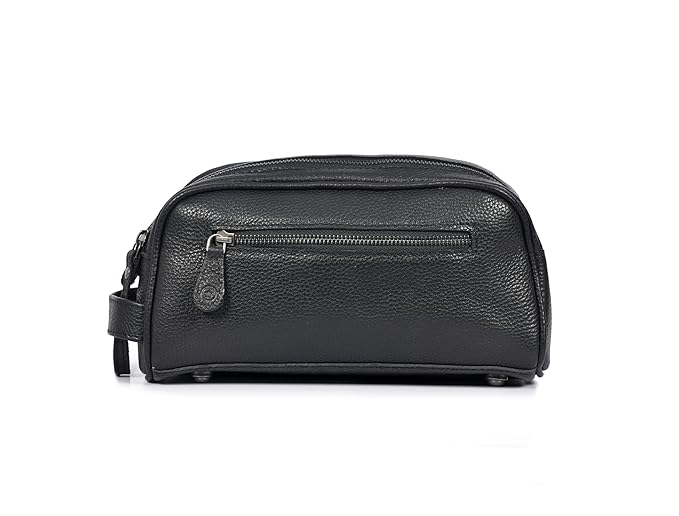 10" Premium Leather Toiletry Travel Pouch - Image 2