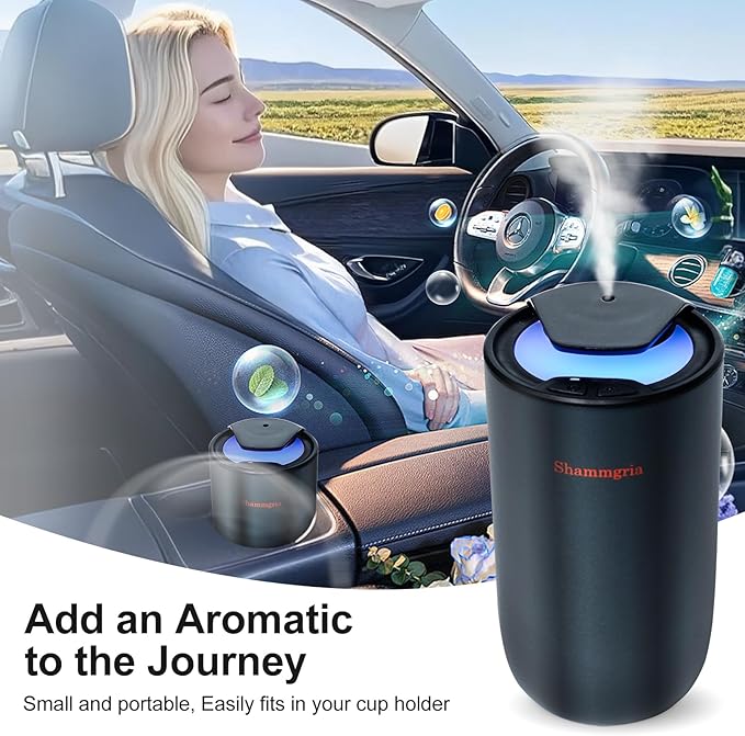 Air Oil Diffuser for Home Waterless Essential Oil Diffuser, Rechargeable USB Aromatherapy Scent Diffuser with LED Lights, Home Fragrance Diffuser for Room, Studio, Office, Bedroom-Black