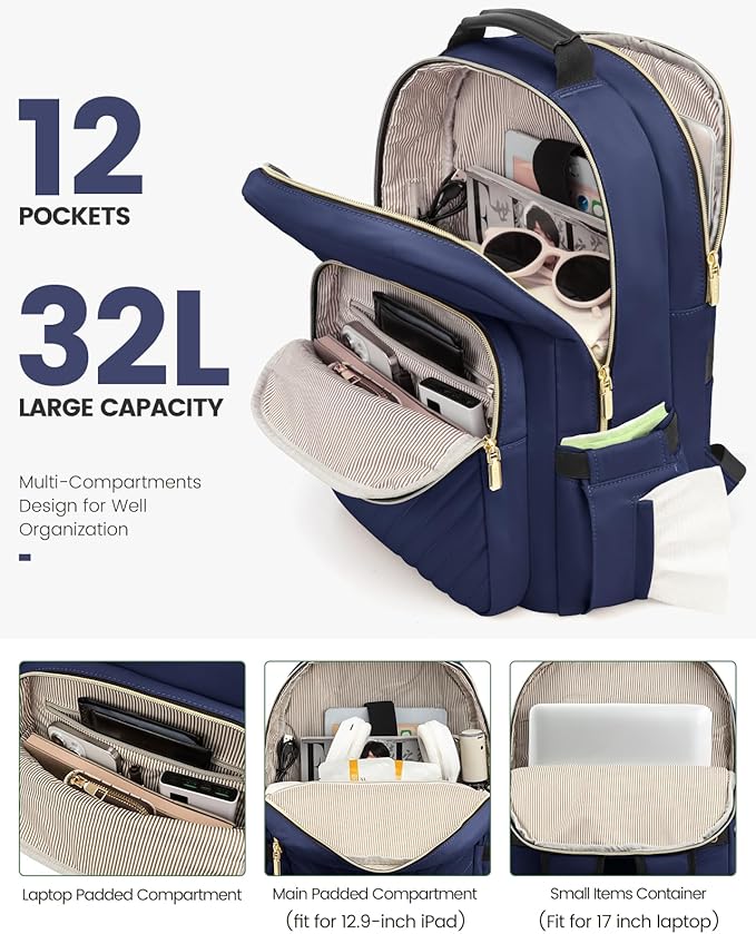 LOVEVOOK Laptop Backpack for Women, 17 Inch Large Capacity Travel Computer Work - Image 2