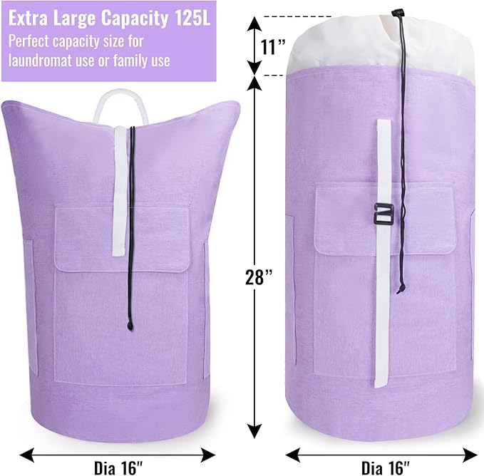 Laundry Bag Backpack, 125L Extra Large Travel - Image 2
