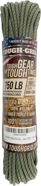 TOUGH-GRID 750 Paracord Rope Nylon Parachute Cord, Made in USA Survival Kit - Image 4