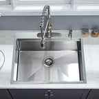 25 x 22 Inch Kitchen Sink, Drop In Stainless Steel Single Bowl Workstation Sink - Image 7
