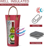 ZORMY Single Bottle Insulated Wine Tote, 1 Bottle Wine Carrier Bag Padded Wine - Image 2