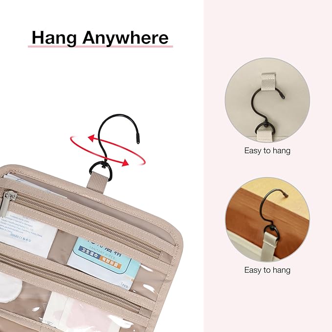 BAGSMART Toiletry Bag Hanging Travel Makeup Organizer - Image 6