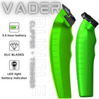 Supreme Trimmer 2-in-1 Vader Clipper & Trimmer Kit | Cordless Beard Trimmer & Mens Clippers Set for Barbers or Home | with DLC Coated Blades | Acid
