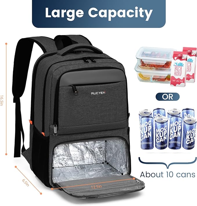 Lunch Backpack, Insulated Cooler Backpack Lunch Box - Image 3