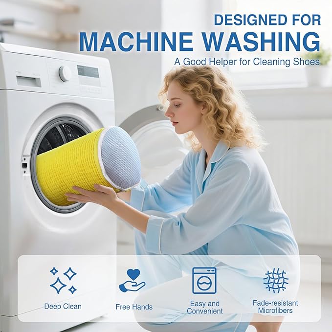 Shoe Washing Machine Bag 2PCS, Reusable Durable Zipper Laundry Bag Shoe Washing - Image 2