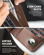 VULKIT Passport Holder with Airtag Holder RFID Blocking Passport Wallet Travel - Image 5