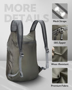 WATERFLY Foldable Lightweight Hiking Backpack: 15L Packable Traveling Daypack - Image 4