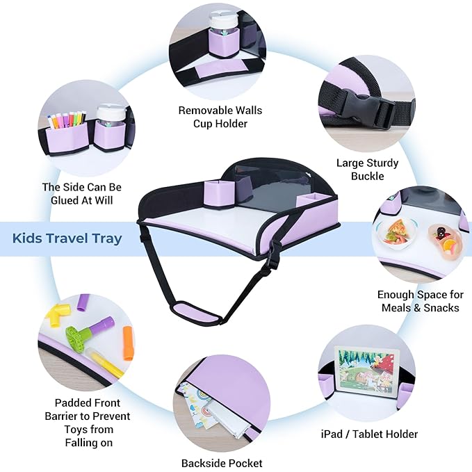 COOLBEBE Kids Travel Tray for Car Seats, Toddler Lap Desk - Image 5