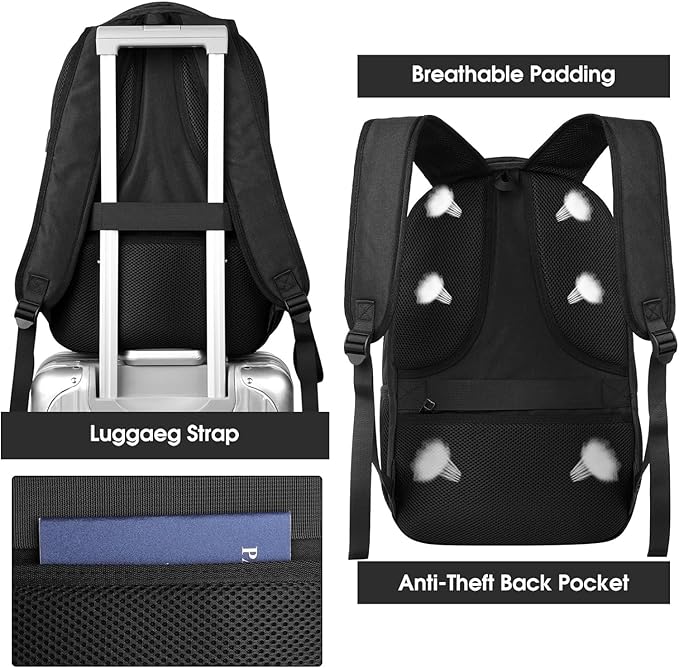 Travel Laptop Backpack for Men and Women, 17 Inch Large School Backpacks for - Image 4