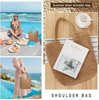 Straw Beach Bags for Women Woven Beach Tote Bag Casual Boho Large Shoulder - Image 5