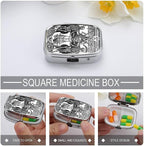Metal 2 Compartment Pill Organizer Travel Friendly Portable Compact Pill Box - Image 4