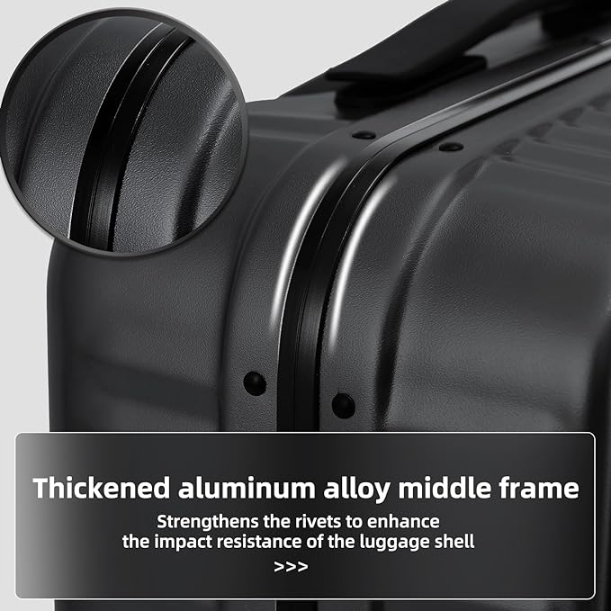2 pieces 20/29 Aluminum Frame Carry On and Checked Luggage Set - Image 8