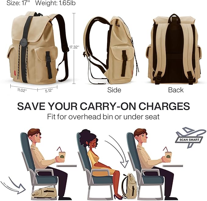 mixi Travel Laptop Backpack for Women & Men, Carry On Backpack fits 16'' Laptop - Image 6