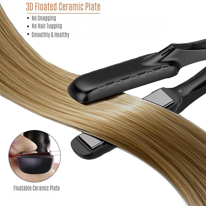 LOVANI Mini Flat Iron 0.5 inch, Dual Voltage Travel Hair Straightener for Short to Medium Hair & Bangs, Small Size Ceramic Tourmaline 3D Floating Plates, Heat‑Resistant Pouch Included