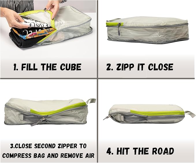 6 Set/3 Set Ultralight Compression Packing Cubes, Suitcase and Backpack Travel - Image 5