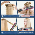 Hair Straightener – 2 in 1 Wet to Dry Air Straightener with High-Speed Ionic Airflow, Straightens Using air, No Heat Damage, Smart Temperature Control for Medium to Long Hair (35-75cm) (Gray)