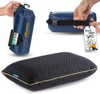 Travel & Camping Comfortable Memory Foam Pillow – Easy to Carry Portable Bag – by Alkamto