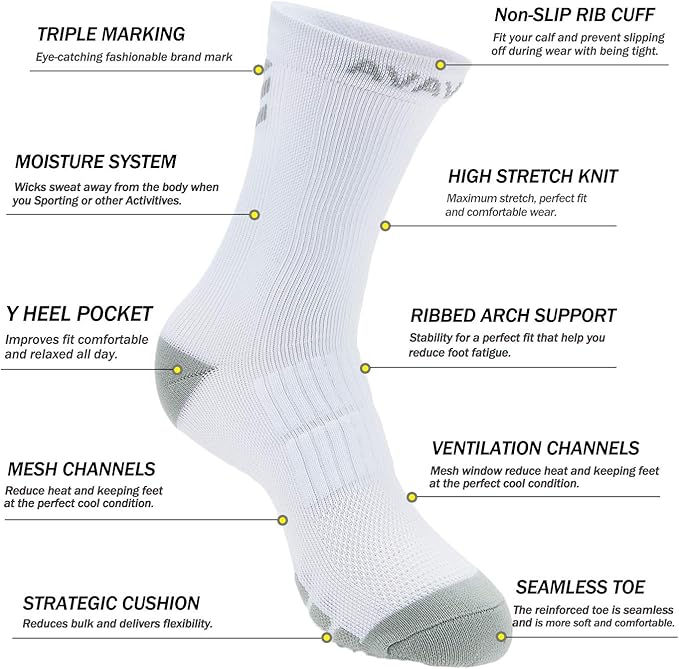 DOVAVA Dri-tech Compression Crew Socks, Comfort Boost Circulation - Image 4