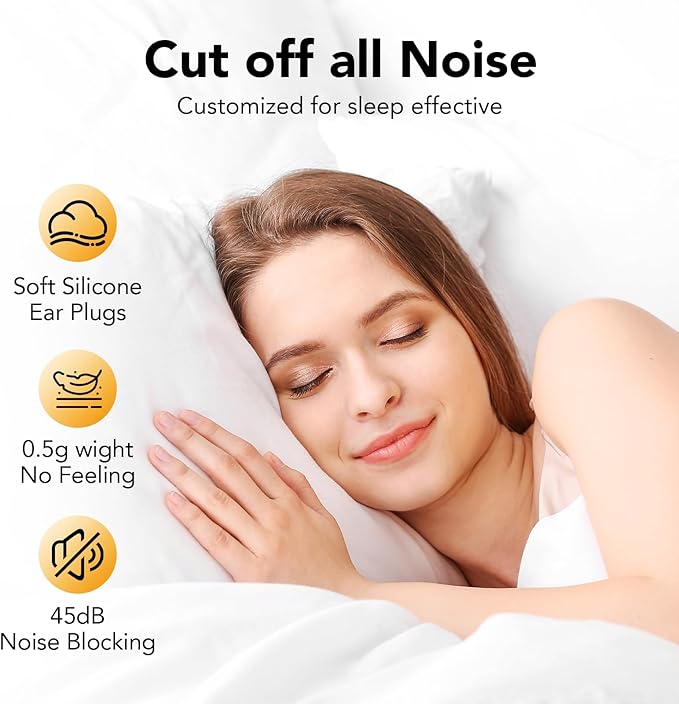 Ear Plugs for Sleeping Noise Cancelling -45dB, Soft and Reusable Silicone - Image 4