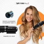 Split-Ender Mini 2 – Original Cordless Split End Hair Trimmer for Dry, Damaged, Brittle, Curly, Frizzy, or Straight Hair – Rechargeable Hair Clipper, Home Styling Tool for Split Ends (Black)