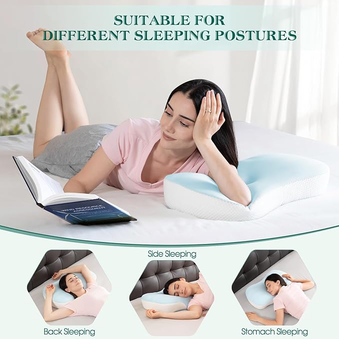 Cervical Pillow for Neck and Shoulder Support, Ergonomic Memory Foam Contour - Image 2