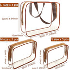APREUTY Clear Makeup Bags, TSA Approved 6Pcs Cosmetic Makeup Bags Set Clear PVC - Image 3