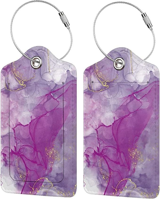 2 Pack Abstract Purple Luggage Tag by SNAPMADE