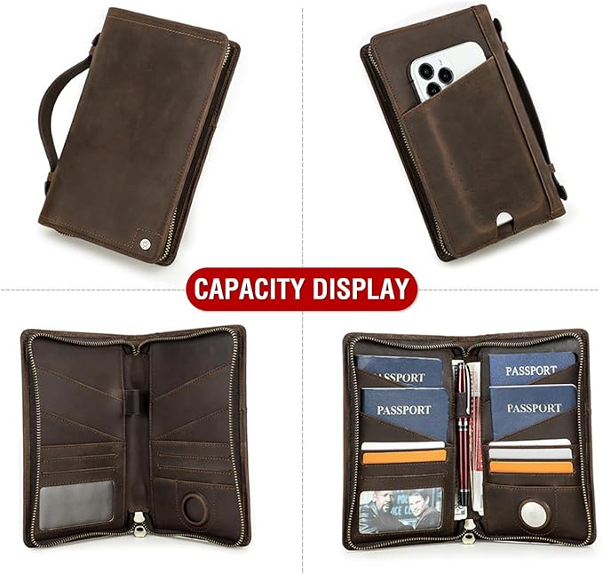 Top Grain Leather Travel Passport Wallet Holder Case - Image 7