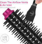 Aima Beauty One Step Hair Dryer & Volumizing Hot Air Brush, Ceramic Straightener Brush, Curler & Hot Comb 4 in 1 Salon Ionic Hair Brush, Rose Pink