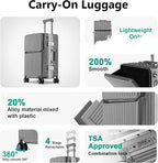 Hard Shell Luggage 20 Inch Travel Suitcase, ABS Aluminum Frame, Lightweight - Image 4