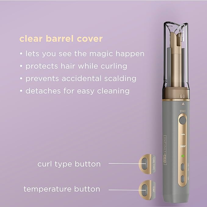 INFINITIPRO by CONAIR Curl Secret MINI Automatic Curling Iron - 1/2-inch Barrel - Cordless Hair Curler for All Hair Types and Short to Medium Hair Lengths