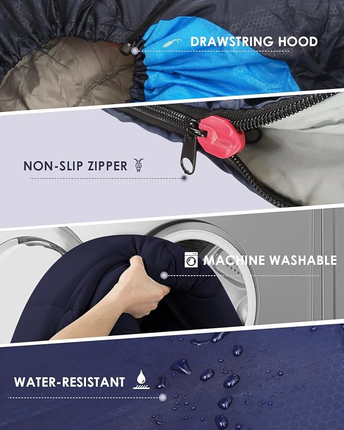 Sleeping Bags for Adults Backpacking Lightweight Waterproof- Cold Weather - Image 5