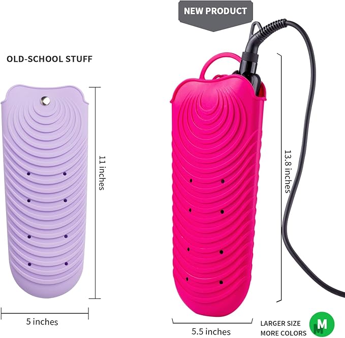 ZAXOP Silicone Heat Resistant Holder Mat Pouch for Flat Iron,Curling Iron,Hot Hair Tools(Hotpink)