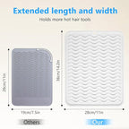 Quccefods Heat Resistant Mat Oversize Curling Iron Mat Silicone Hot Hair Tools Mat for Hair Straightener,Flat Irons,Hair Styling Tools Countertop protection Portable Travel Mat 14.2" x 11"