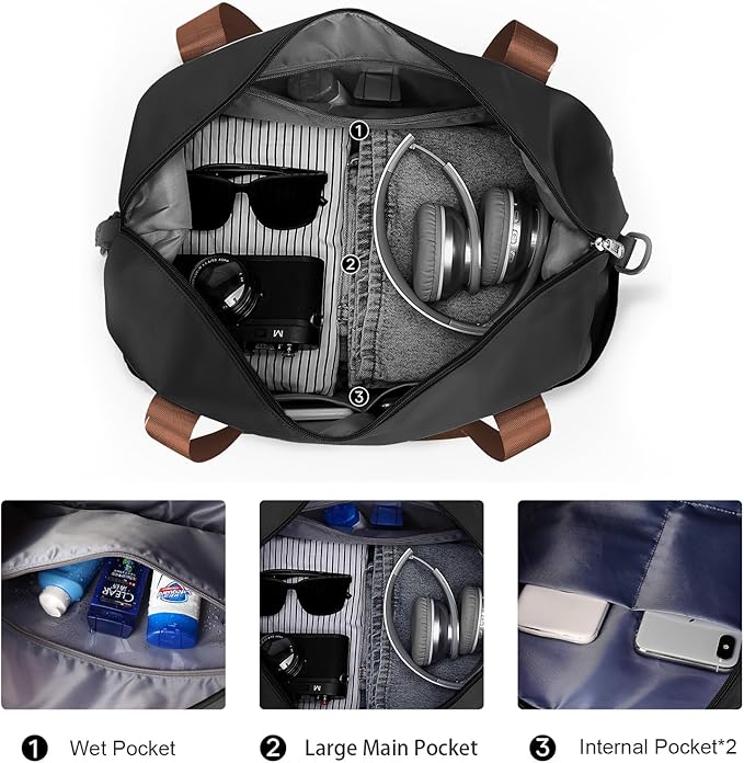 Travel Duffel Bag, Sports Tote Gym Bag, Shoulder Weekender Overnight Bag - Image 7