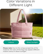 BAGSMART Tote Bag for Women, Lightweight Puffy Tote Bag - Image 3