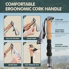 GPTCAMP Nordic Walking Stick, Cork Handle, Lightweight 7075 Aluminum Trekking - Image 2