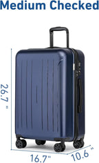 KYME Suitcase Hardshell With Double Spinner Wheels, PC+ABS TSA Lock Travel - Image 5