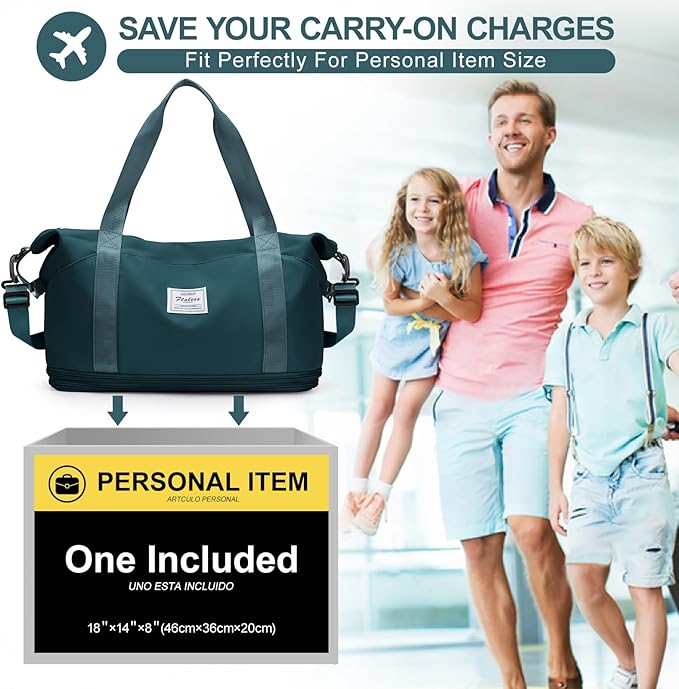 Travel Duffel Bag, Sports Tote Gym Bag, Shoulder Weekender Overnight Bag - Image 4