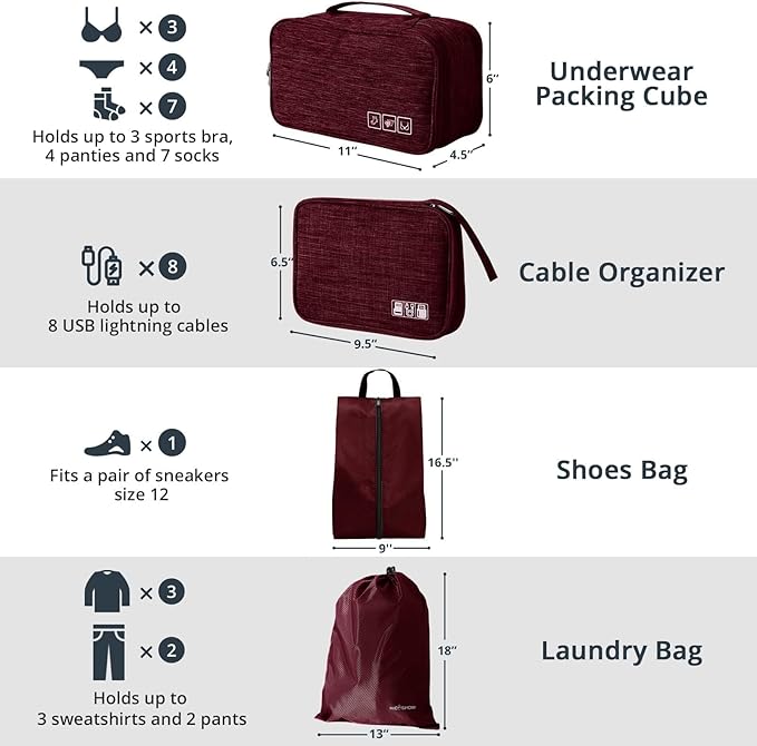 7 Set Compression Packing Cubes - Image 4