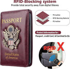 Passport Holder for Travel Women Men, Passport Wallet RFID Blocking US Passport - Image 2