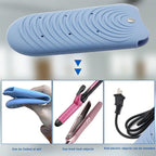 Heat Insulating Silicone Mat Pouch for Hair Styling Tools, Curling & Flat Irons Anti-Slip Travel Cover, Small Portable Straightener Pad for Curler Wands Storage, Hot Waver (Blue)