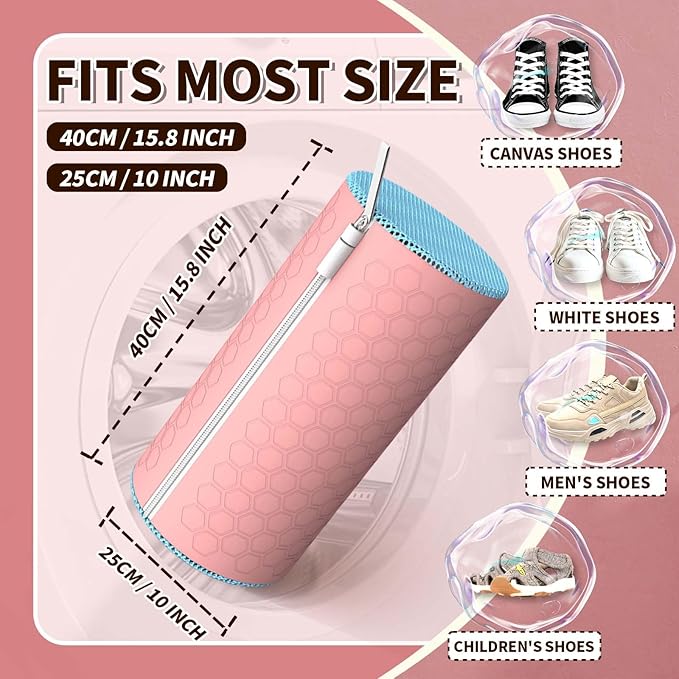 Upgrade Strong Clean Siliconic Shoe Washing Machine Bag 2 Pcs, XXXL Honeycomb - Image 4