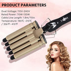 5 Barrel Curling Iron Wand 0.6 Inch Hair Crimper Waver Portable Two Temperature Setting Ceramic Hair Curler Curling Iron
