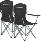 SONGMICS 2 Pack Folding Camping Chairs, Load 330 lb, Cup Holder and High by SONGMICSbySONGMICSHOME