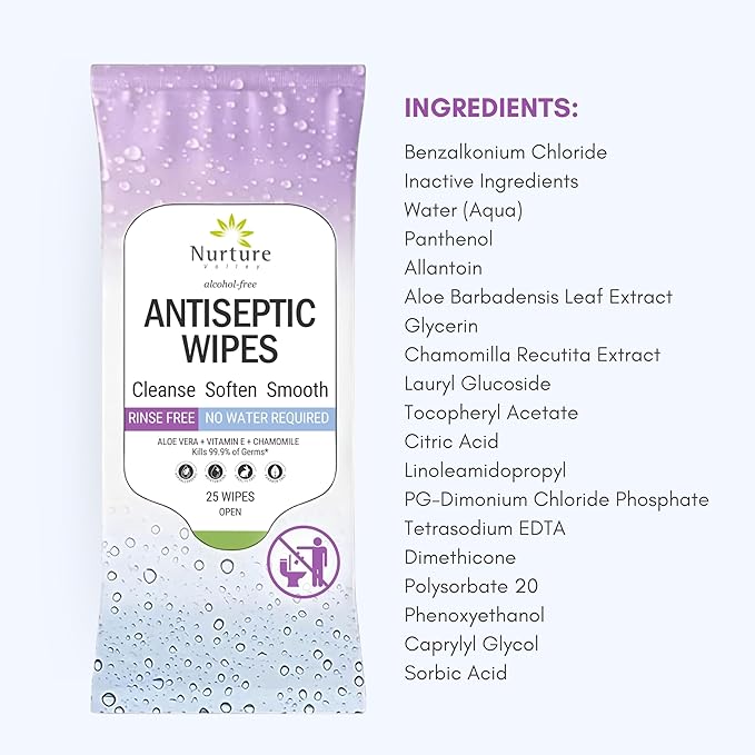 Nurture XL Antibacterial Body & Hand Wipes | Alcohol-Free Antiseptic Wet - Image 9